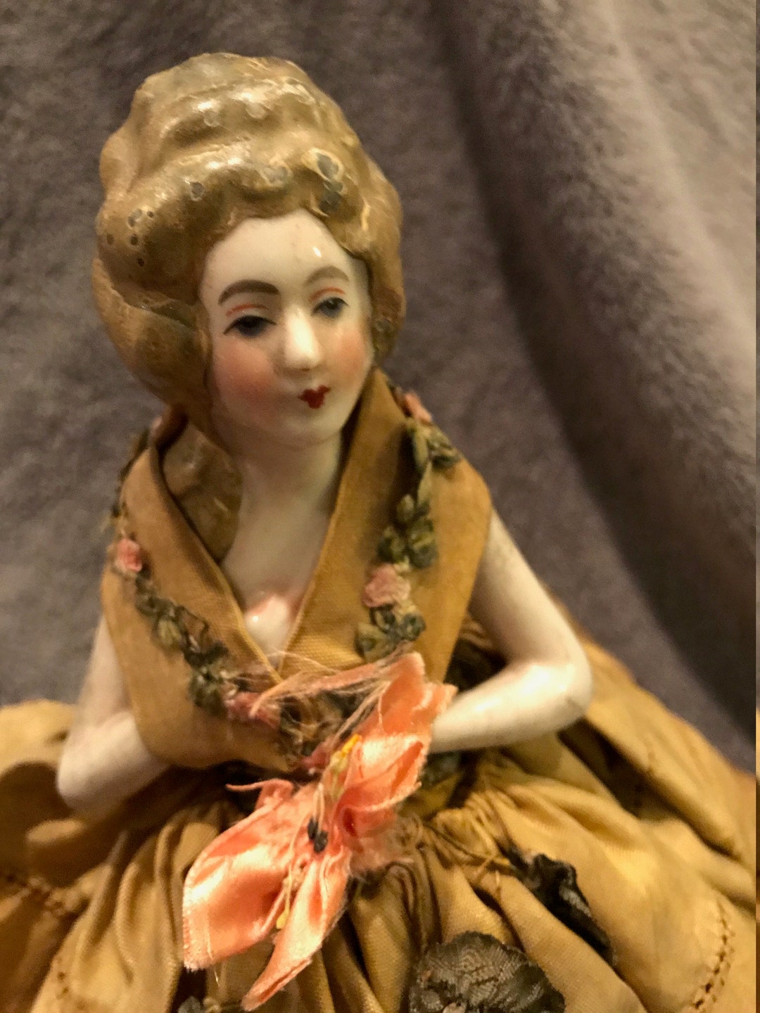 Antique Doll Lamp nonfunctional With Ribbonwork ffs6030 Etsy