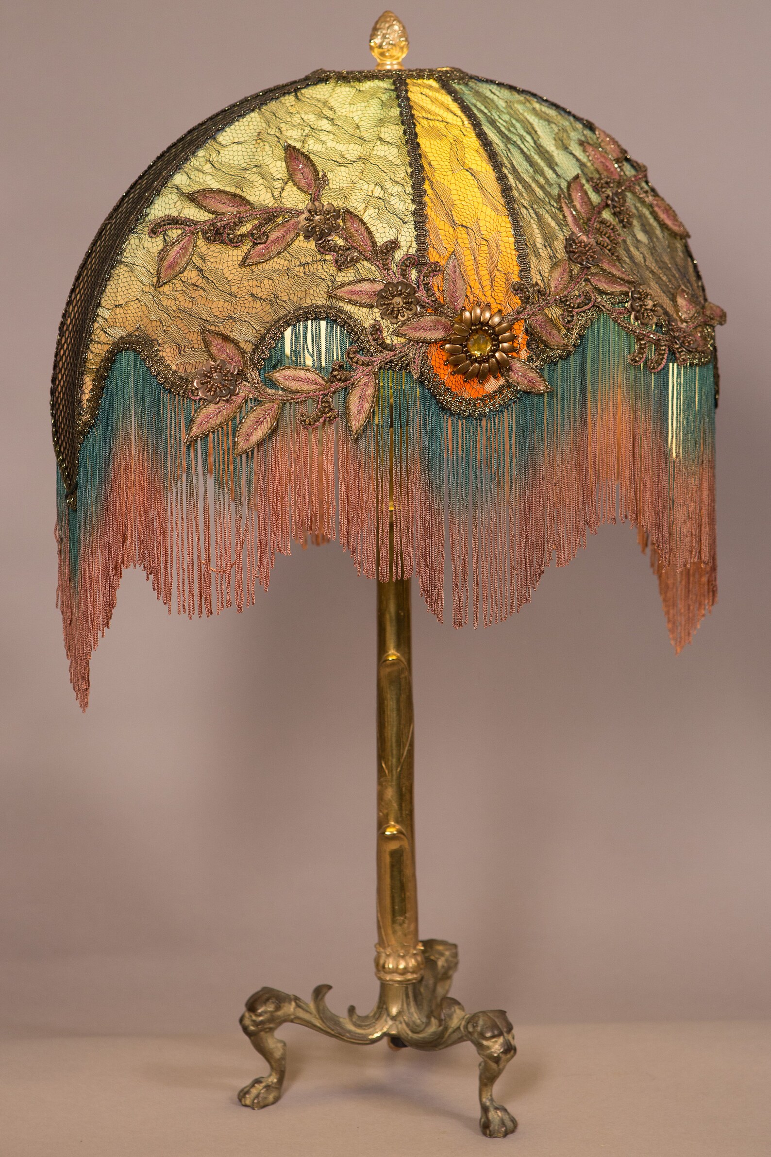 Designer Spectacular Lamp Shade & Base of Vintage Trimmings Etsy