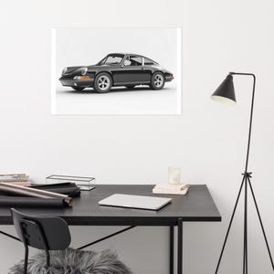 Póster moderno del Porsche 911, arte realista de superdeportivo, diseño clásico de los años 70, fotografía automotriz con gran detalle, impresión bajo demanda.