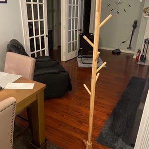 Wooden Standing Coat Rack With 8 Hooks, Wooden Coat Hanger , Wooden Clothes Hanger, Wooden Suit Hangers, Entryway Standing Coat Rack,