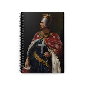 Notitieboek spiraal - Richard Leeuwenhart dagboek, gelijnde lijn, gelinieerd papier, persoonlijk dagboek, cadeau middeleeuws koning, kantoorbenodigdheden,