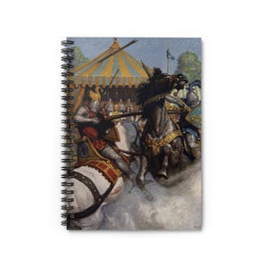 Spiraalvormig notitieboek middeleeuws toernooi - gelijnde lijn, perfect voor historici, aantekeningen maken, dagboeken bijhouden, schoolbenodigdheden, cadeau voor schrijvers