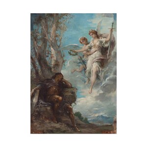 Angel Knight Rolled Poster: Medieval Gothic Fantasy Art Print