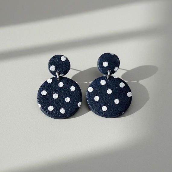 Handmade Polka Dot Polymer Clay Earrings | Quirky Colorful Jewelry