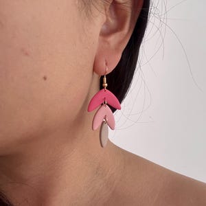 Keat | Modern Leaf Shaped Lightweight Polymer Clay Earrings, Boho Statement Jewelry