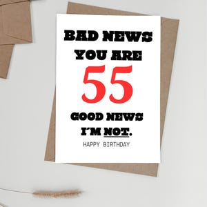 Carte d'anniversaire personnalisable pour tous les âges | Idée cadeau humoristique pour lui et elle | Mauvaise nouvelle pour vous