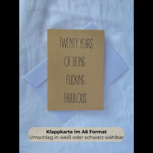 Freche Geburtstagskarte personalisierbar | ausgeschriebene Zahl | Klappkarte A6 auf Kraft- oder Weißpapier | ink. Umschlag & Versand