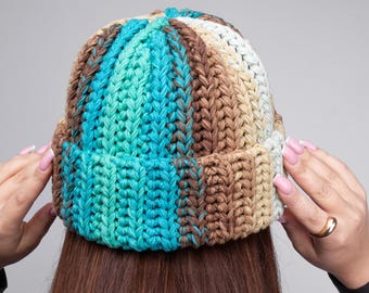 Crochet beanie pattern + video tutorial beanie hat multicolor headwear pattern DIY crochet woman hat accessories