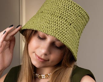 Granny square Crochet bucket hat pattern + video tutorial summer hat Boho headwear pattern DIY crocheting sun bucket hat woman gifts