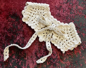 Crochet collar pattern + video tutorial easy crocheting accessories DIY Lace crocheted collar handmade PDF download