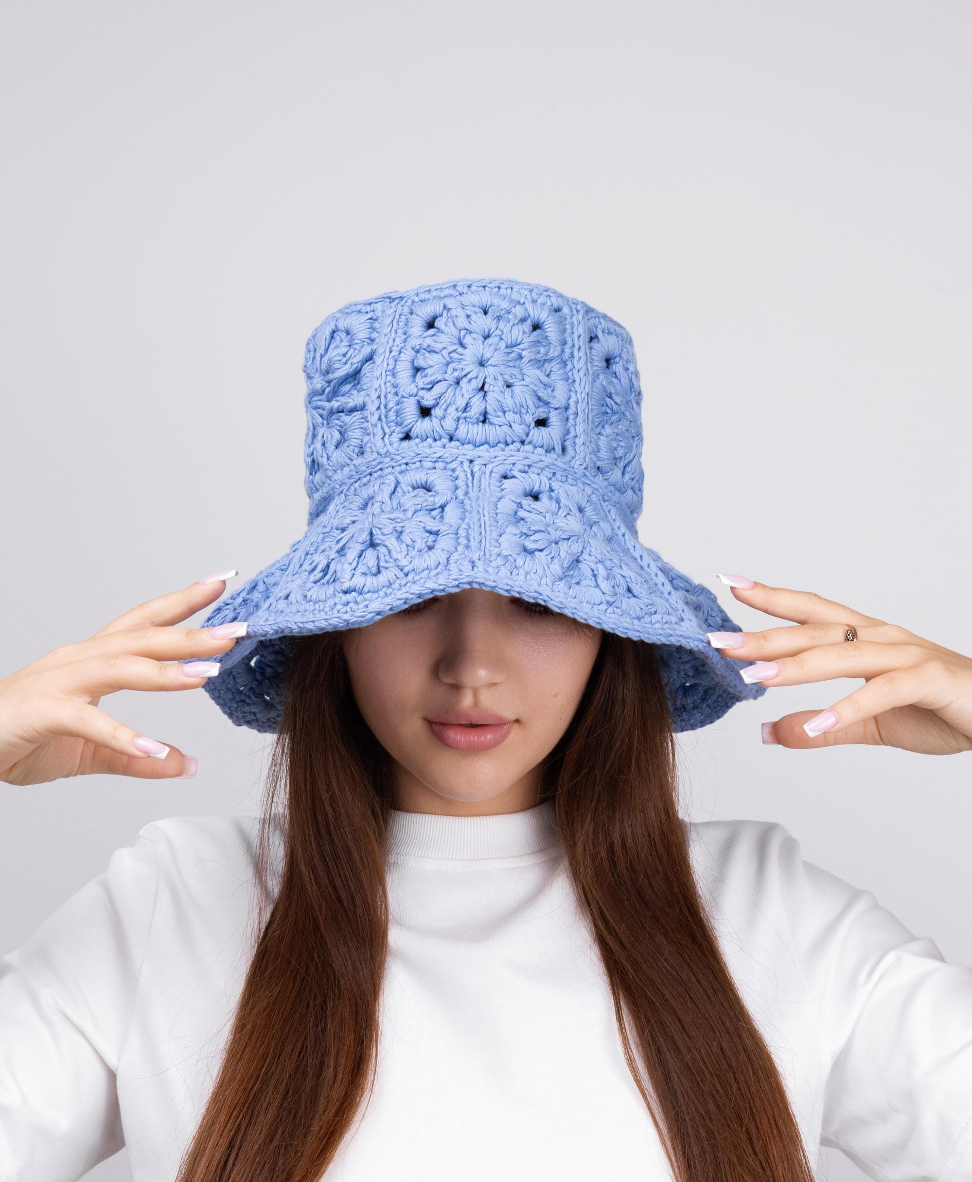 Granny Square Crochet Bucket Hat Pattern + Video Tutorial Summer Hat ...