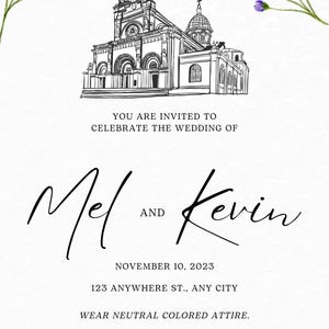 Wedding Invitation Suite, Customizable Elegant Floral Invite, Printable Digital RSVP Cards, Rustic Wedding Stationery Set, Editable Template