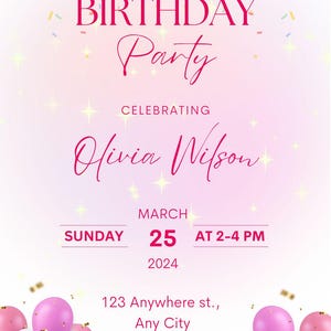 Birthday Video Invitation Template - Customizable Digital Invite for Party, Kids Adult Celebrations, Easy to Edit Share Online