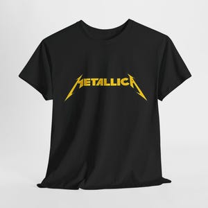 Metallic Band Tee, Rock Music Shirt, Unisex Cotton Tee, Concert Merchandise, Gift for Music Lovers