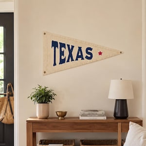 Texas-Baumwollwimpel | Wanddeko im Lone-Star-State-Stil | Vintage-Texas-Banner | Texas-Wohndeko | Texanisches Geschenk | Western-Deko