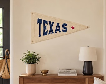 Texas-Baumwollwimpel | Wanddeko im Lone-Star-State-Stil | Vintage-Texas-Banner | Texas-Wohndeko | Texanisches Geschenk | Western-Deko