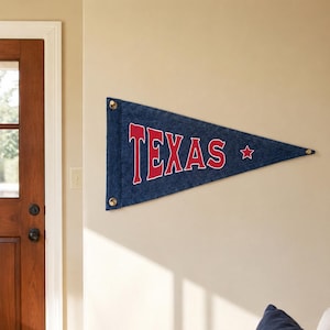 Texas-Baumwollwimpel | Wanddeko im Lone-Star-State-Stil | Vintage-Texas-Banner | Texas-Wohndeko | Texanisches Geschenk | Western-Deko