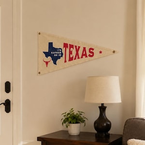 Texas-Baumwollwimpel | Banner des Lone Star State | Wimpel mit typografischem Vintage-Flaggenmotiv | Dekoration | Geschenkidee für Texaner