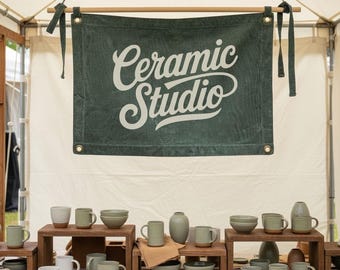 Custom Canvas Banner | Hand-Painted Cotton Canvas Banner | Custom Sign for Business, Farmers Market Banner | Tent sign Tapestry Wall Art