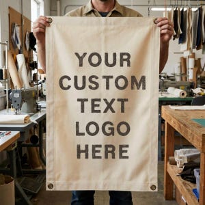 Large Personalized Blank Canvas Banners | Giant Custom Cotton Banner Camp Flag | DIY Sign Making | Custom Size Available
