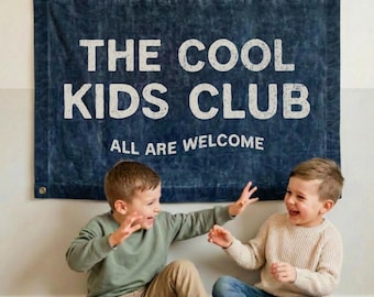 Cool Kids Club All Are Welcome Canvas Banner | Canvas Wall Hanging | Nursery Wall Decor | Wall Art | Kids Playroom Wall Decor | Wall Decor