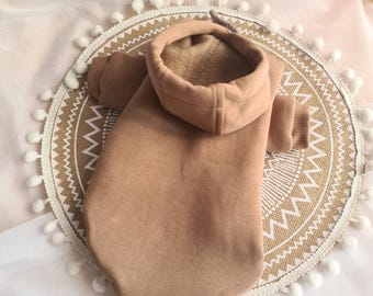 Sudadera acogedora para perros: ropa para mascotas de mezcla de algodón con forro de pelo suave