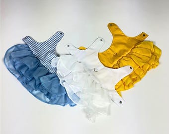 Handmade Cotton Dog Dress: Summer Pet Outfit with Leash Ring