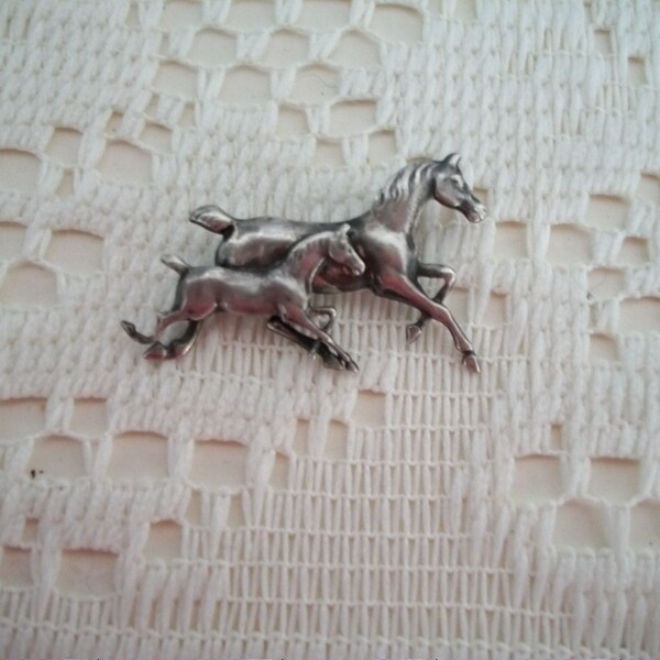 Sterling Silver Horse Brooch