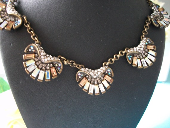 Sweet Romance Art Deco Style Crystal Collar Neckla