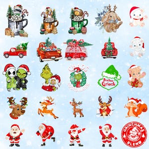 8000+ Christmas PNG Bundle | Mega Clipart Pack | Festive Quotes Santa ...