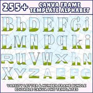 Editable Canva Alphabet Frames A–Z | Custom Letter Frame Bundle  PNG SVG Files + Canva Template Link | Monogram Design Kit  Instant Downlond