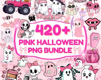 420+ Pink Halloween Clipart 2025 | Cute Ghost PNG Bundle | Pastel Spooky Kawaii Art | Girly Pumpkin & Witch Aesthetic | Digital Download