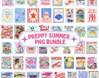 Preppy Summer Png, Summer Bundle, Beach Clipart, Coquette Summer Png, Cute Vacation Graphics, Digital Download
