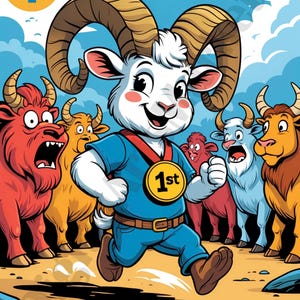 Grappige ram sterrenbeeld muurkunst aangepaste poster voor kinderkamer en interieur, hilarische gepersonaliseerde horoscoop kunst cadeau voor gedurfde vuurborden print kaart