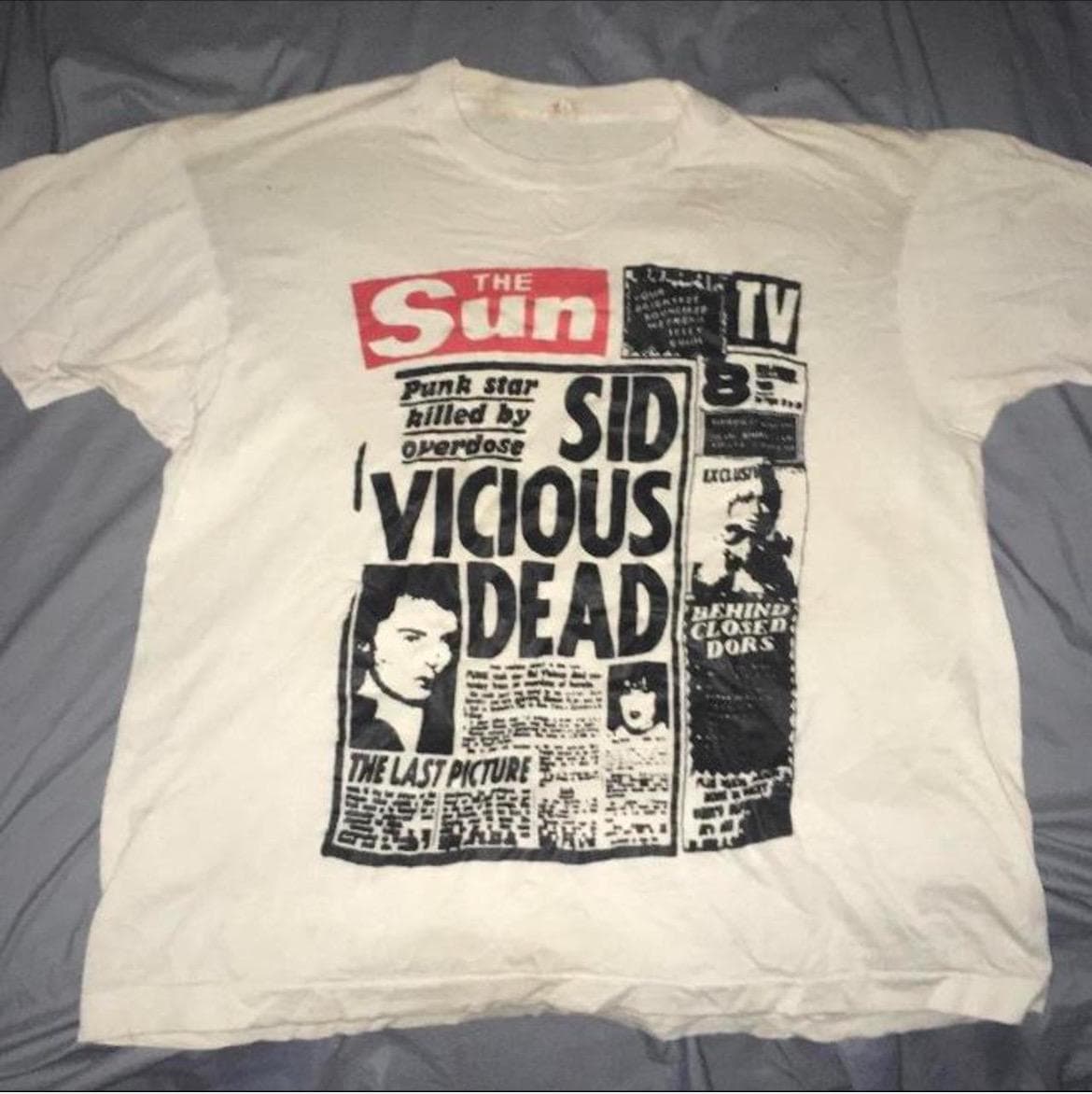 Extremely Rare Original “sid Vicious Dead” 80s Silkscreen Print T