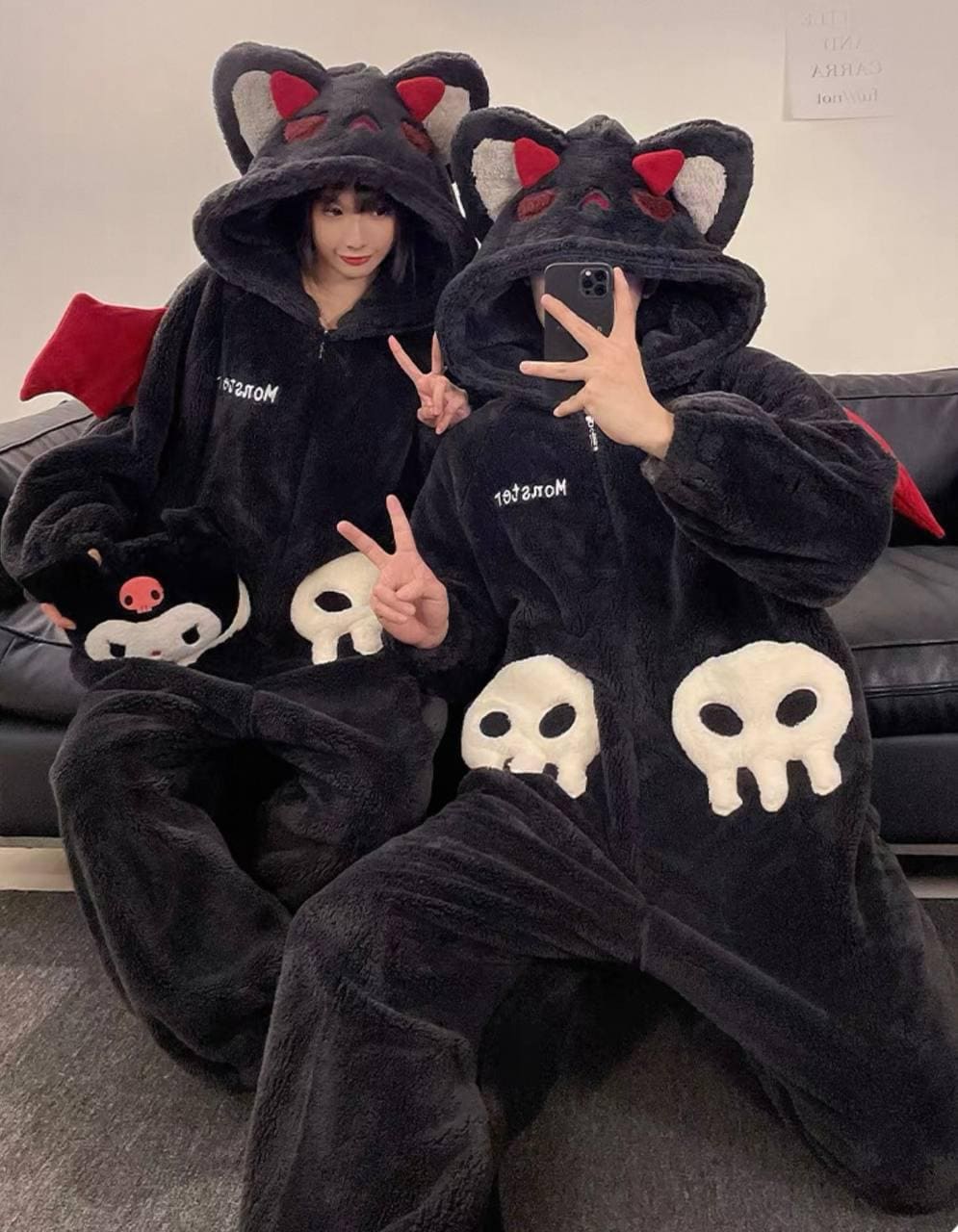 Dracula Kigurumi Couple Pajamas | Cozy Valentine Gift for Him