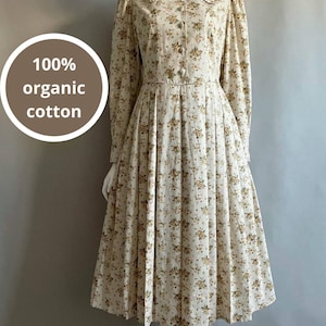 Romantic Linen Dress, Wedding Guest Dress, Vintage-Inspired 1950s Romantic Style, Cottagecore Dress, Garden Wedding Dress