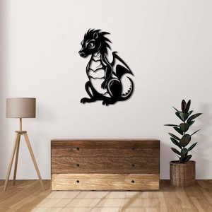 Dragon Metal Wall Sculpture | Fantasy Decorative Wall Art for Home, Dragon Art, Dragon Decor, Unique Wildlife Decor, Animal Art, Room Decor