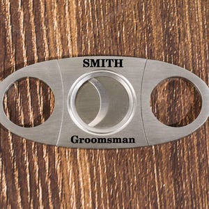Personalized Cigar Cutter Double Guillotine Blade - engraved custom cigar cutter, groomsmen gift, bachelor party favor, cigars, stainless