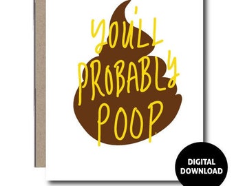 DIGITAL DOWNLOAD | Greeting Card | Baby Card | Funny Baby Shower Card | Instant Download | Paper Goods | PDF Printable | Handwritten | 5x7