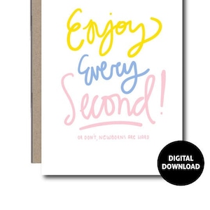 DOWNLOAD DIGITALE / Biglietto d'auguri / Biglietto per bebè / Divertente biglietto per baby shower / Download istantaneo / Articoli cartacei / PDF stampabile / Scritto a mano / 5x7