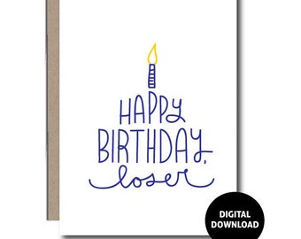DIGITAL DOWNLOAD | Greeting Card | Birthday Card | Instant Download | Paper Goods | PDF Printable | Handwritten | 5x7
