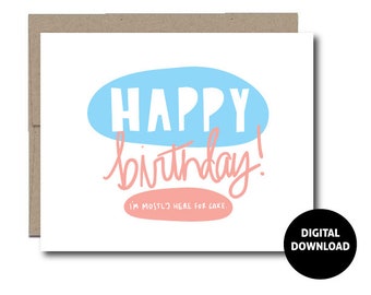DIGITAL DOWNLOAD | Greeting Card | Birthday Card | Instant Download | Paper Goods | PDF Printable | Handwritten | 5x7