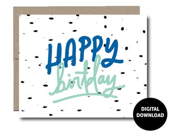 DIGITAL DOWNLOAD | Greeting Card | Birthday Card | Instant Download | Paper Goods | PDF Printable | Handwritten | 5x7