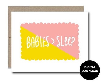 DIGITAL DOWNLOAD | Greeting Card | Baby Card | Funny Baby Shower Card | Instant Download | Paper Goods | PDF Printable | Handwritten | 5x7