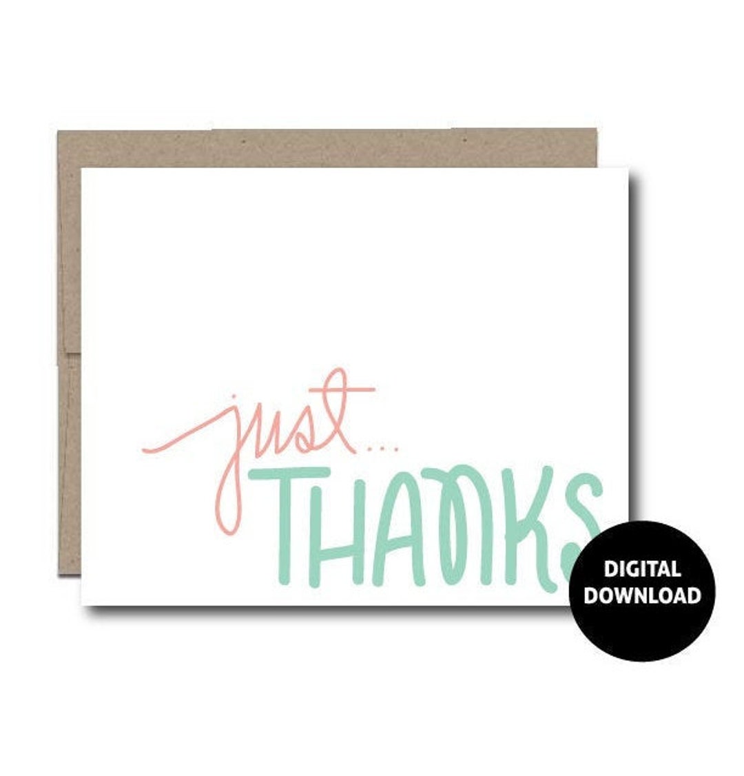 DIGITAL DOWNLOAD | Greeting Card | Thank You Card | Instant Download ...