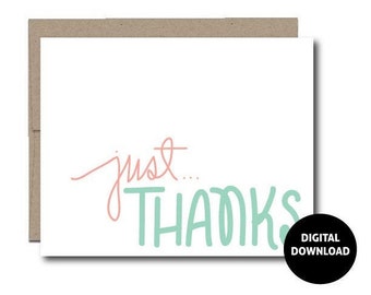 DIGITAL DOWNLOAD | Greeting Card | Thank You Card | Instant Download | Paper Goods | PDF Printable | Handwritten | 5x7