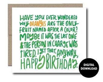 DIGITAL DOWNLOAD | Greeting Card | Birthday Card | Instant Download | Paper Goods | PDF Printable | Handwritten | 5x7