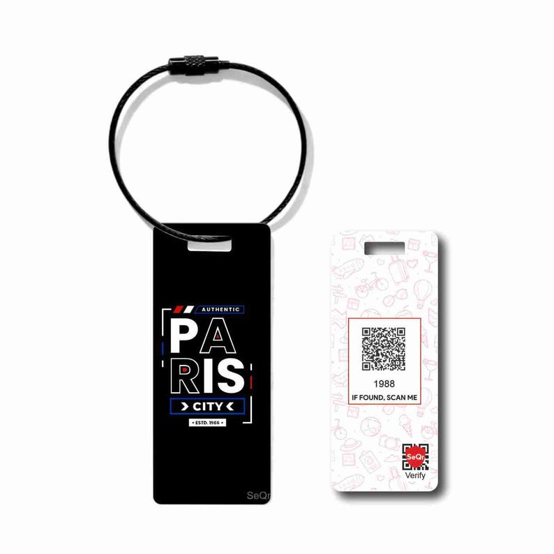 Etiqueta inteligente para equipaje SeQr: Souvenir de Francia de objetos perdidos FRA BT 05