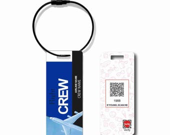 Etiqueta de equipaje con código QR inteligente para tripulantes de vuelo / Etiqueta personalizada para viajes de aviación